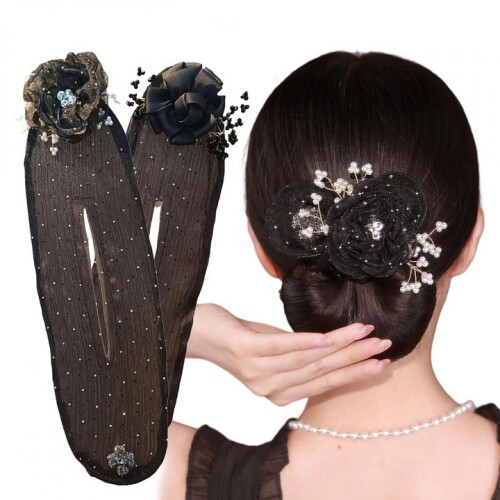 Ρολό για κότσο με λουλούδια και μπούκλες Lazy Hair Curler, χειροποίητο κότσο με 1