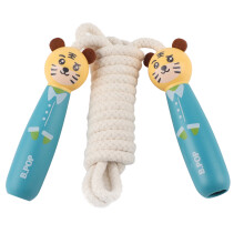 Corde à sauter pour enfants, résistante et sûre, réglable, en coton tressé, avec poignée en bois de haute qualité. Idée cadeau d'anniversaire