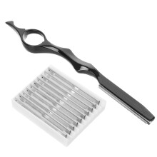 Hair Thinning Razor with 10 Replaceable Blades, Ergonomic Grip Hair Texturizing Razor for Men and Women