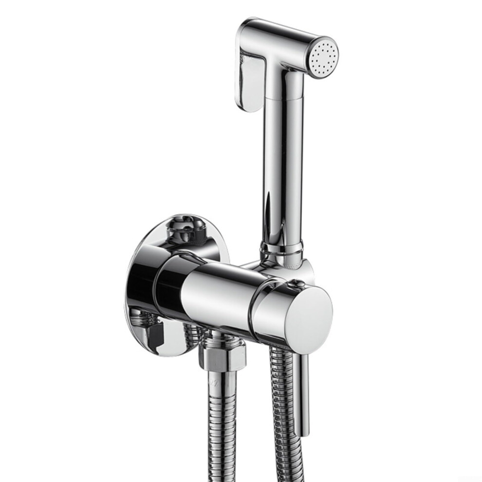 Handheld Bidet Douche Shower Spray For Shower And Toilet Bidet Use, Chrome Finish, Singlehandle Angle Valve 9001264995690
