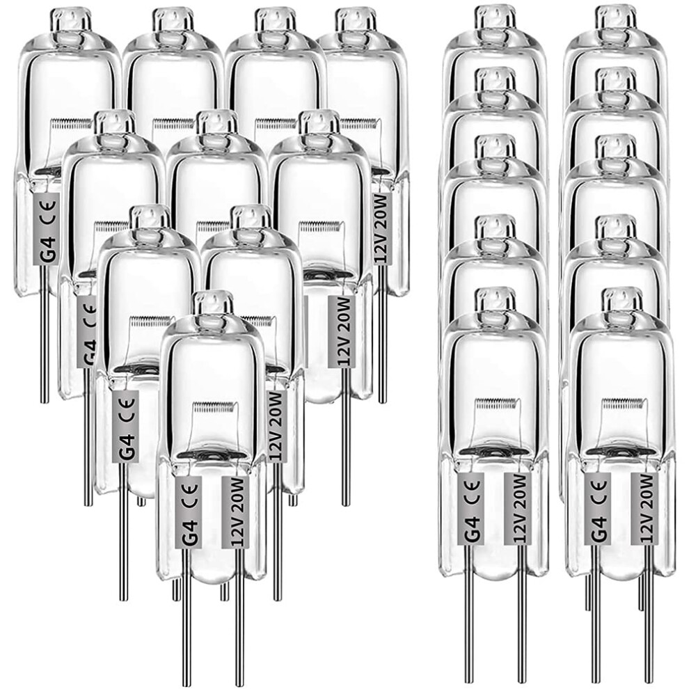 G4 Halogen Lamp 20W 12V 2Pin Clear Lamp Bulb Pack Of 20 For Cooker Lighting And Signal 9001264994754