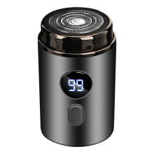 Electric Beard Trimmer with LED Display, SkinFriendly Cordless Shaver for Men, Gray