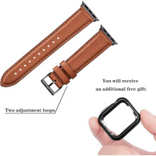 Hochwertiges Lederarmband, kompatibel mit Apple Watch Ultra 2/1, 10/9/8, hautfreundliches Material für atmungsaktiven Tragekomfort, verstellbare