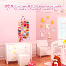 Stilvoller Organizer für Haarschleifen, mit Aufhängegurt für einfaches Abnehmen und Zusammenbauen, Aufbewahrung von Haaraccessoires für Babys mit