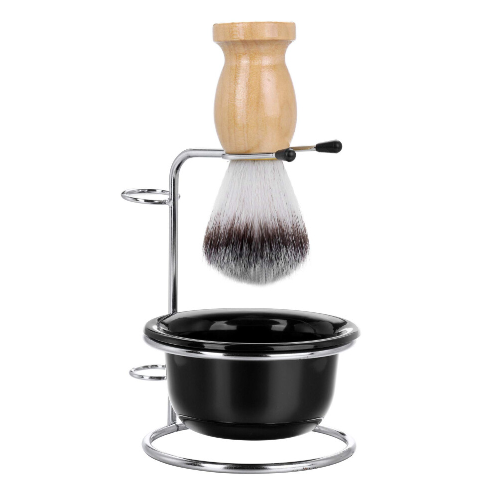 Stainless Steel Shaving Brush and Safety Razor Stand Set with Large Capacity Soap Bowl