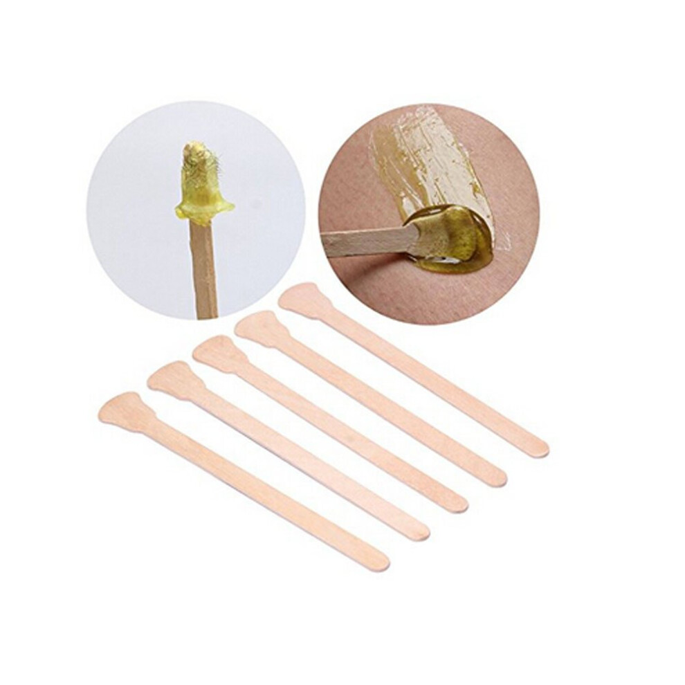 100 Pack Wooden Wax Applicator Sticks for Eyebrows and Nose Hair Removal DualEnded Design