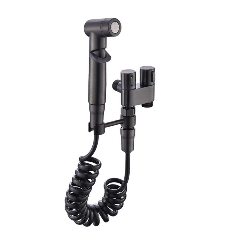 Bidet Taps 1In 2Out Dualcontrol Valve, 1In 2Out Toilet Bidet Faucet For Bathroom, Black Finish 9119770756435