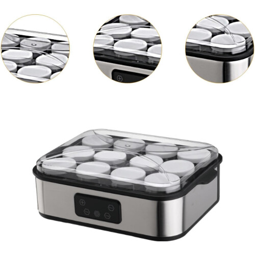 Electric Yogurt Maker with Automatic Temperature Control, Digital Timer and 12 Glass Cups 1