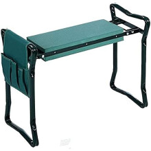 Folding Kneeler Garden Kneeler Chair | 2-in-1 Gardening Bench with Ergonomic Handles and 2 Tool Pouches for Seniors and Parents