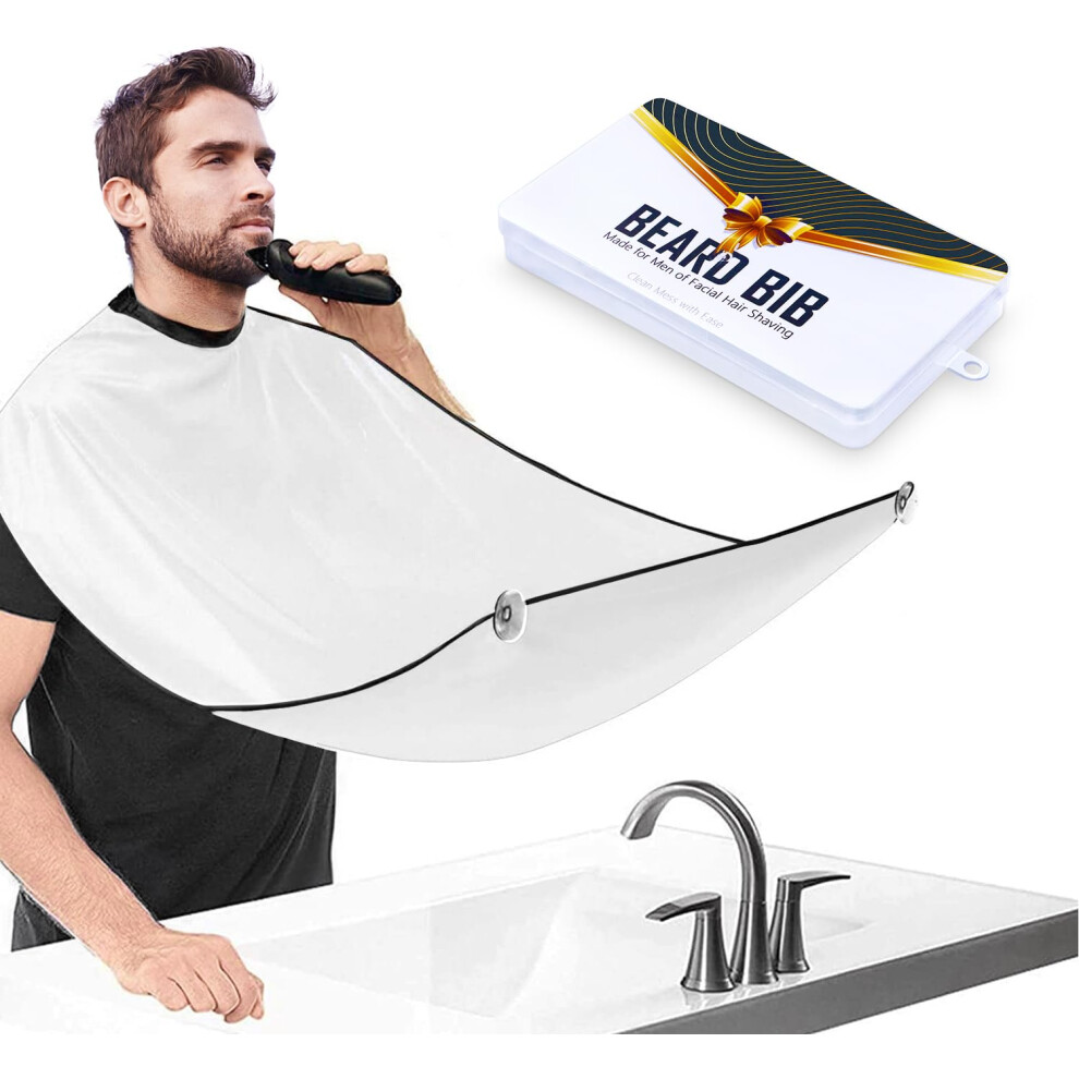 Beard Apron for Shaving and Trimming with Suction Cups, Waterproof Grooming Bib for Men