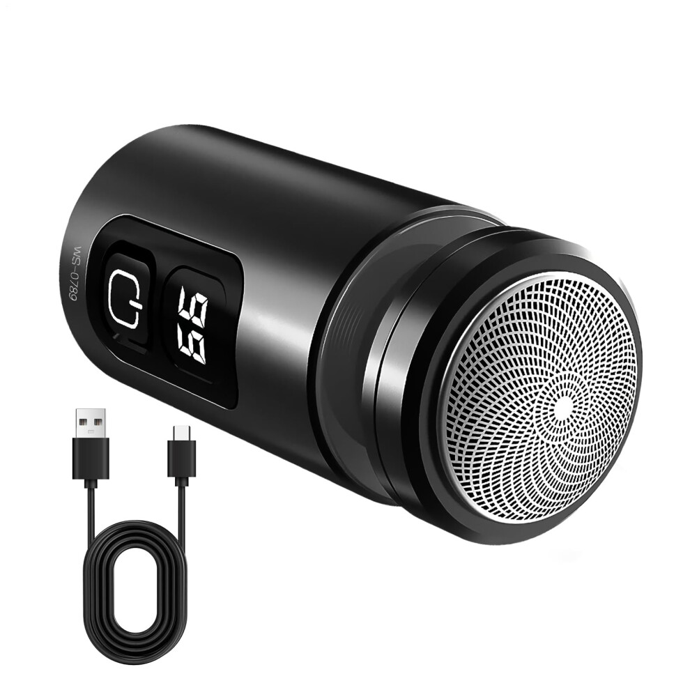 Electric Shaver USB Rechargeable Waterproof Beard Trimmer Compact Travel Size Facial Hair Razor