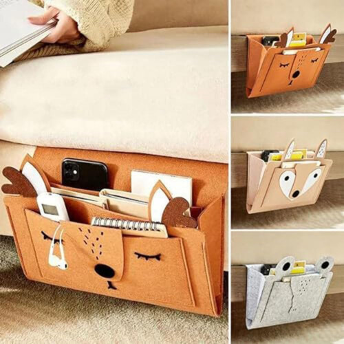 Bedside Organizer 3Piece Hanging Bag, Bunk Bed Storage, MultiCompartment Polyester 2
