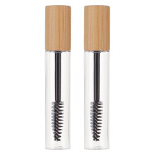 Empty Mascara Tube with Bamboo Lid, LeakProof Eyelash Serum Container, 2PCS Travel Size