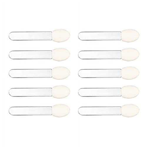 10 Pcs DualSided Eyeshadow Applicator Brushes with Soft Sponge Tips, Disposable Makeup Set