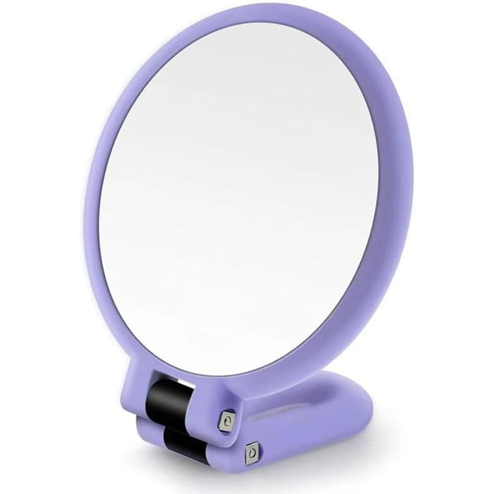 Blue 40X Magnifying Hand Mirror With Handle, Foldable Double Sided Travel Makeup Mirror