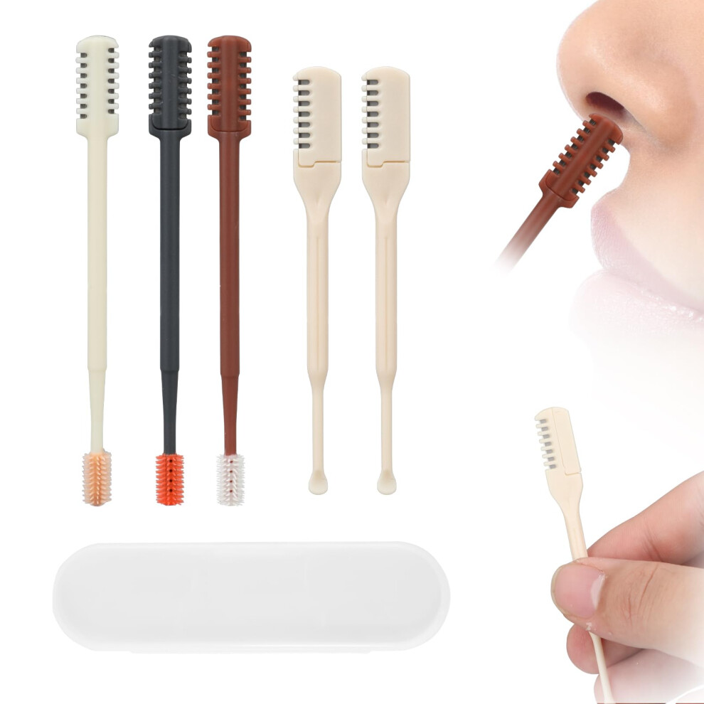 2 in 1 Manual Nose Hair Trimmer Set Double and Single Blade Nostril Hair Remover for Men and Women