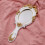 Vintage Handheld Mirror with Oval Embossed Rose Design, 10' Decorative Vanity Cosmetic Mirror 2