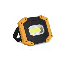 Refletor LED portátil de 30W com tecnologia COB, ideal para construção, garagem e oficina. Recarregável e à prova d'água. Possui tecnologia P.