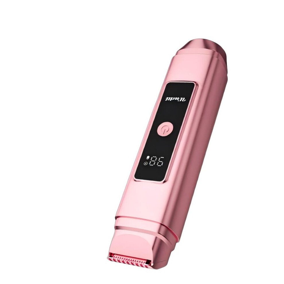 Electric Bikini Trimmer for Women with Dual Head Shaver, Waterproof, Rechargeable, Rose Pink