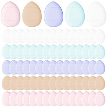 75PCS Mini Makeup Finger Powder Puff with Strap Grip, Soft Reusable Sponge for Setting Powder, 5 Colors