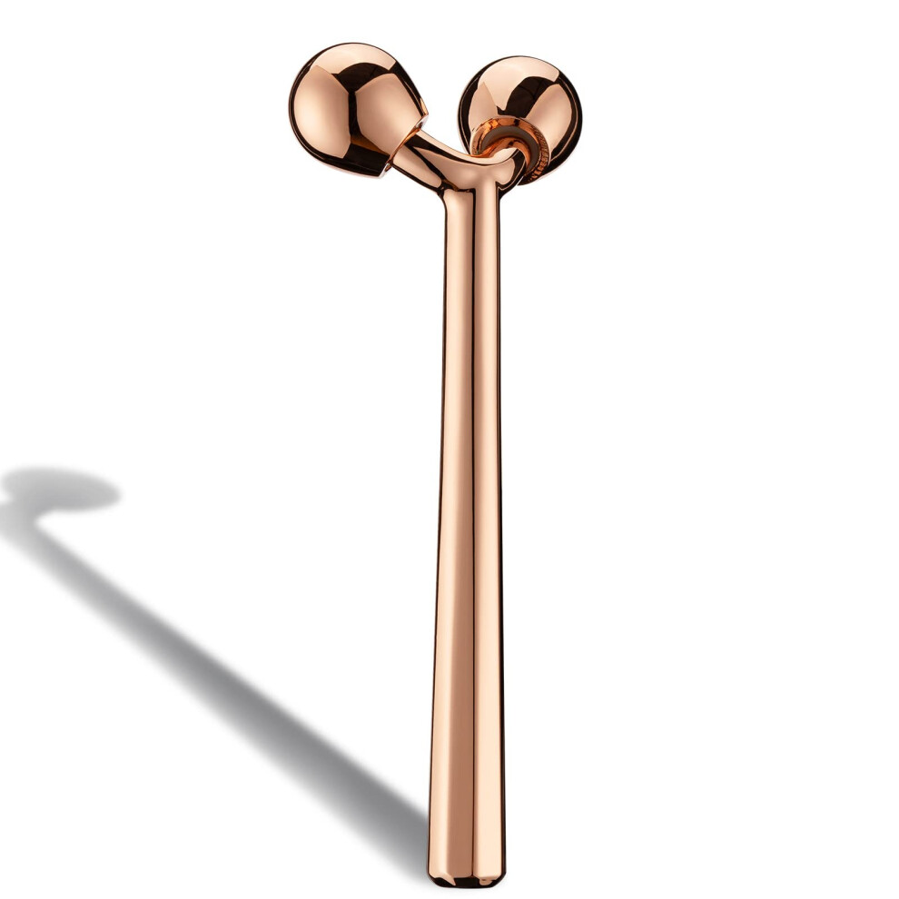 Rose Gold Face Roller Facial Massager for Puffiness Reduction and Cooling Sensation