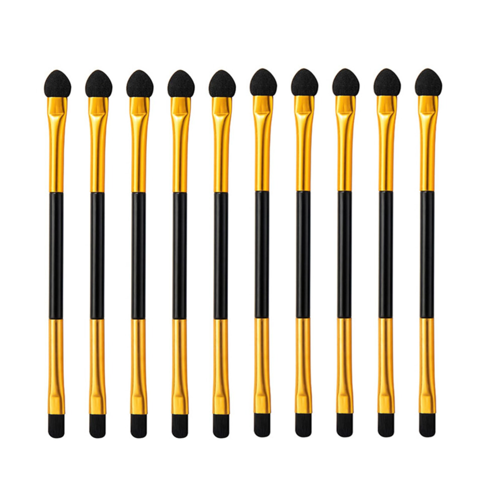 10Pcs Disposable Eyeshadow Applicator DualEnd Brush Set with Soft Sponge and Horsehair Tip