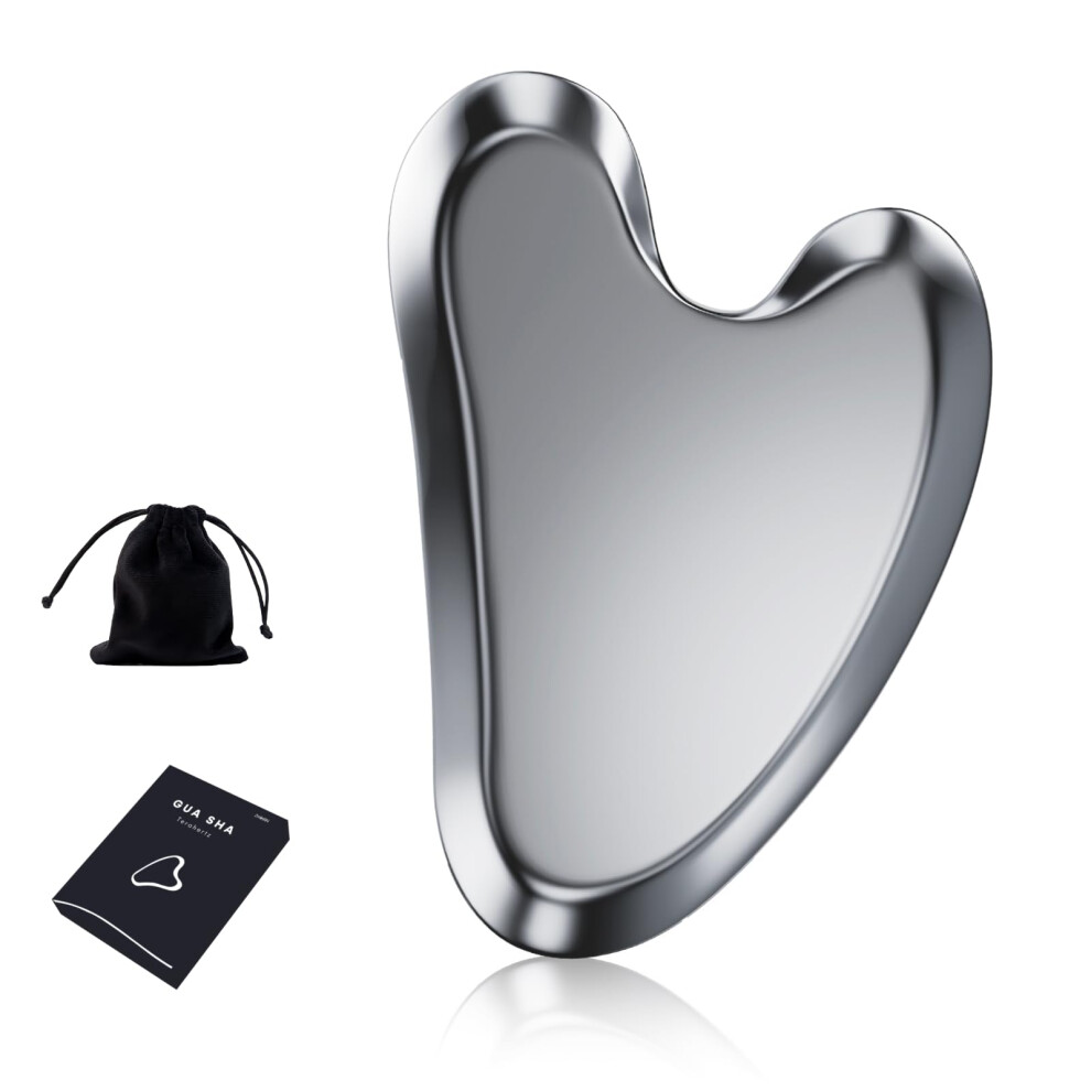 Terahertz Gua Sha Face Massage Stone for Facial Contour Sculpting and Puffiness Reduction