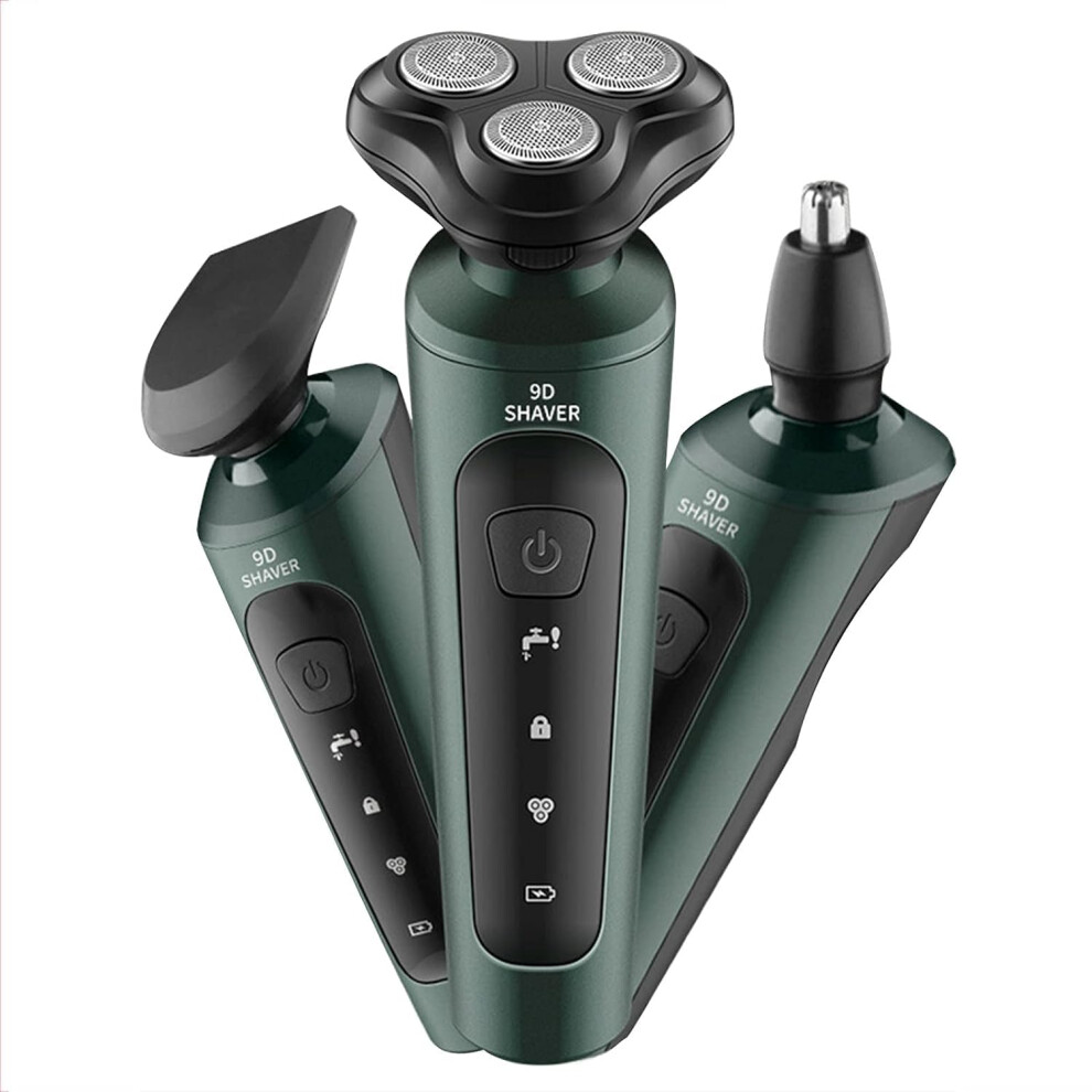 3in1 Rechargeable Beard Trimmer for Men with Electric Shaver, USB Fast Charging, Low Noise, Washable Cutter Head