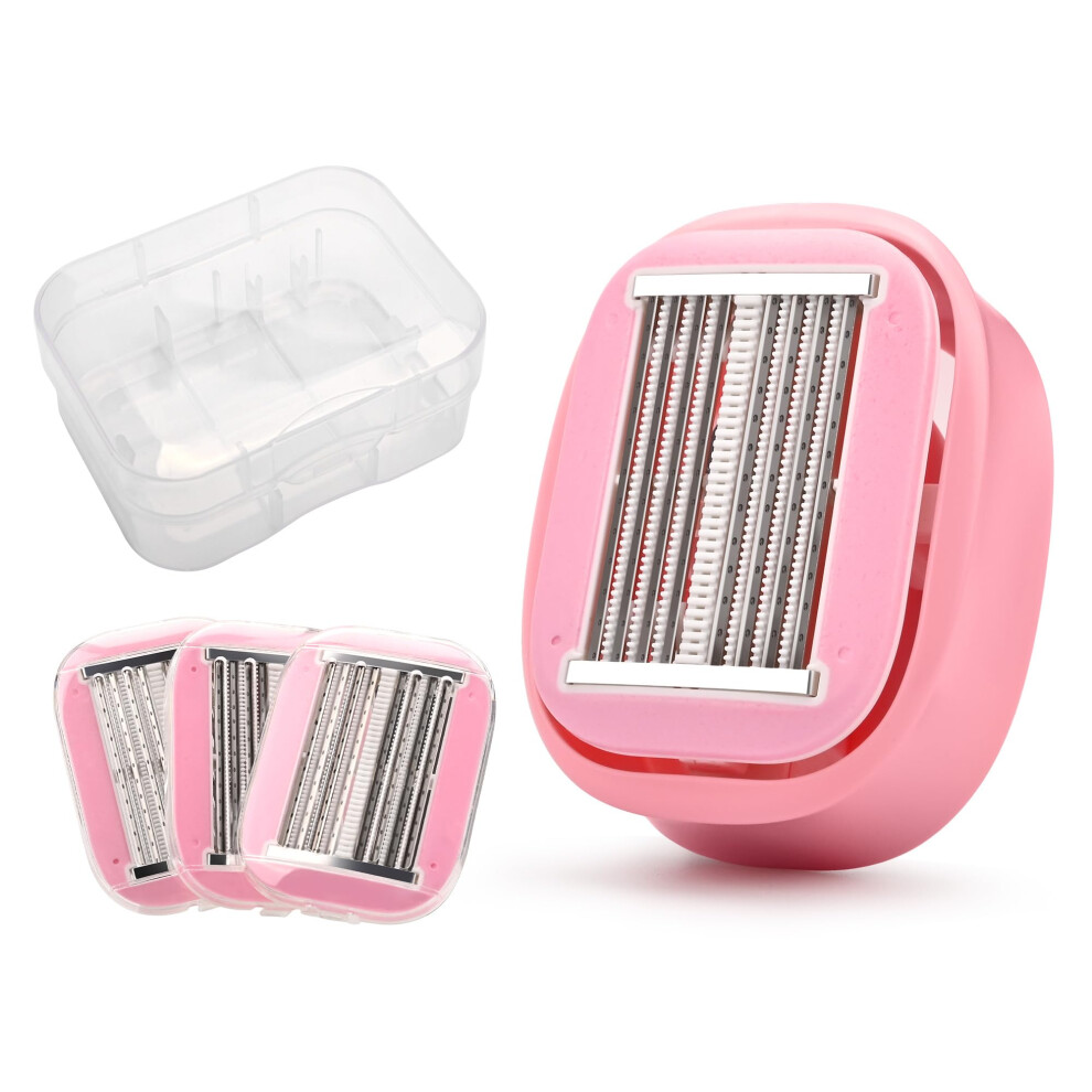 Pink Travel Razor For Women And Men Selfcleaning, Fast Shave Blades, Allbody Grooming,
