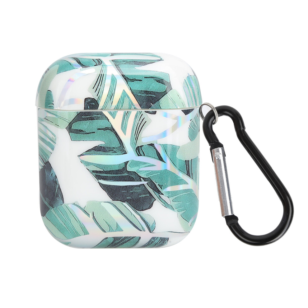 Earbud Fashionista: Protective Hard Cover, High Quality Material Airpods Case With Classic Carabiner, For Women Men, Hawaii Palm Leaf (Compatible With 9416038549014