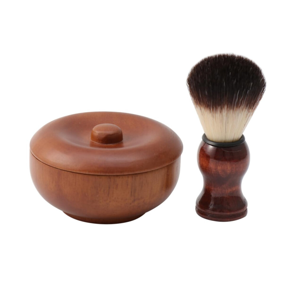 Beard Brush and Shaving Brush Set with Bowl for Men, Ergonomic Handle, Wet Shaving Grooming Kit