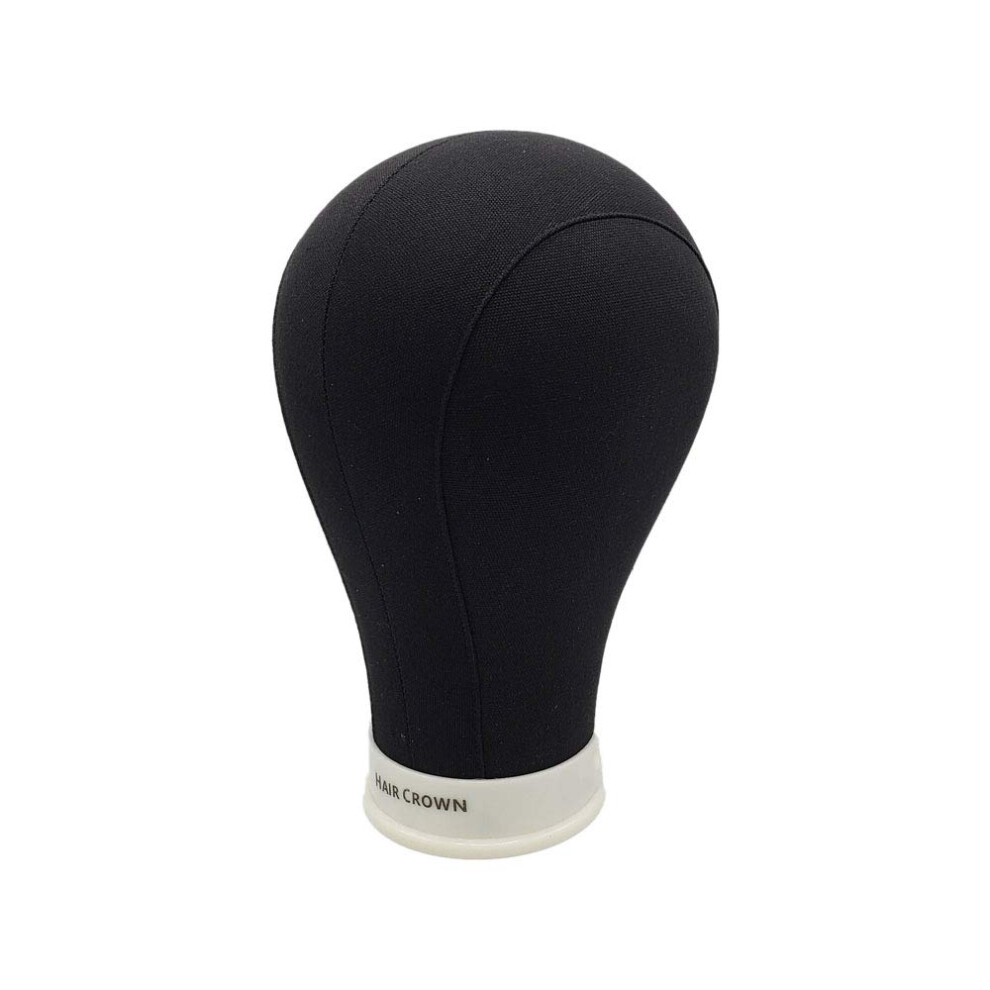 Wig Mannequin Head 24 Inch Black Canvas Block Head with Mounting Hole for Wig Display and Making