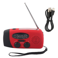 Battery Operated Power Bank Emergency Radio with Solar Hand Crank, NOAA WB AM FM Tuner & SOS Alert Flashlight for Survival Kits, Camping and Storm Eme