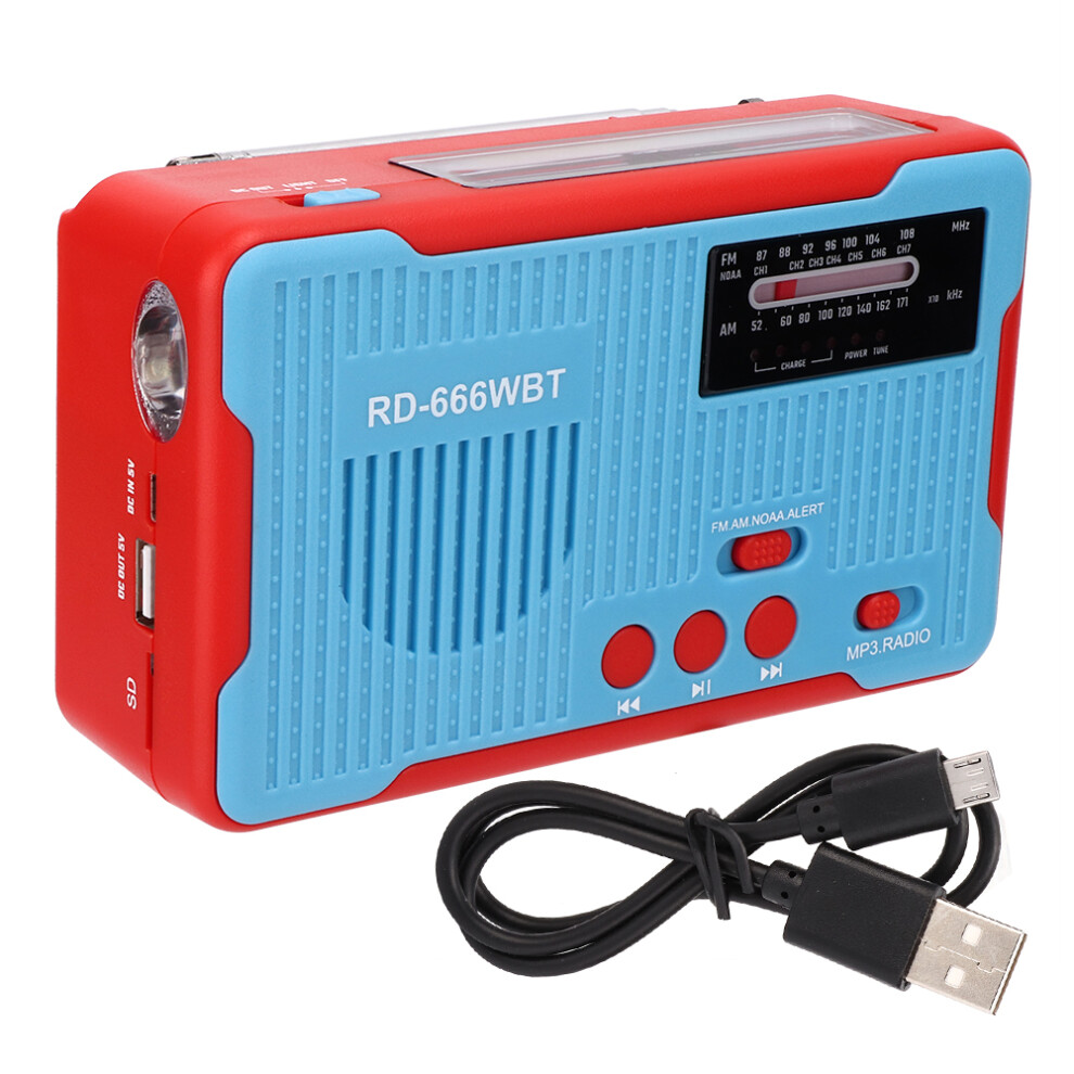 Emergency Radio With Noaa Weather Alert, Am Fm Shortwave Radio With Led Flashlight And Reading Lamp, Solar Hand Crank Rechargeable Battery Powered Rad 9416038578168