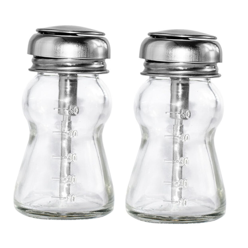 60ml Nail Polish Remover Pump Bottle 2pcs Refillable Thick Glass Dispenser for Nail Art and Cosmetics