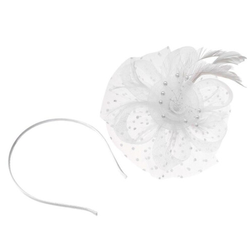 Fascinator Hats White Headwear for Decoration 3Sets for Wedding Parties