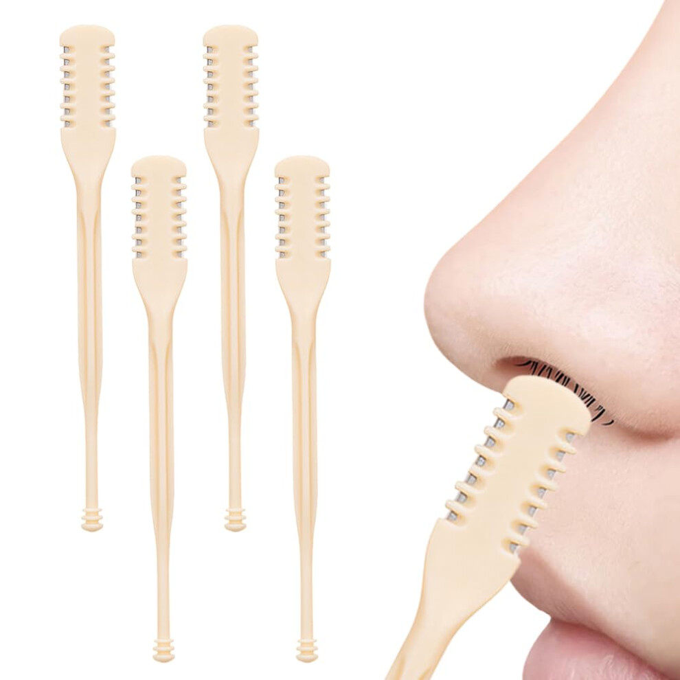 2in1 Manual Nose and Ear Hair Trimmer 360 Rotating DoubleHead Cutter with Comb Guard (4pcs)