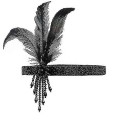 Feather Headband 1920s Style Women Decorative Headwear