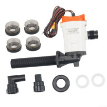 12V DC Submersible Pump 800 GPH with Filter 90 Angled Design for Marine Fishing Boat Use