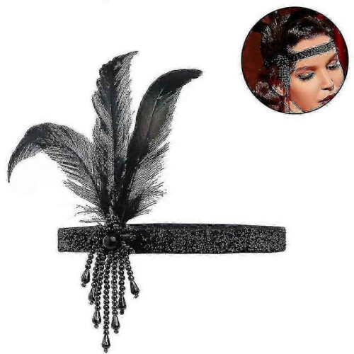 Feather Headband 1920s Style Women Decorative Headwear 1