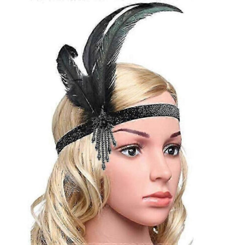 Feather Headband 1920s Style Women Decorative Headwear 2