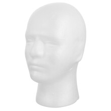 Male Foam Mannequin Head for Wig Hat Mask Jewelry Display Lightweight White 26.5x20cm