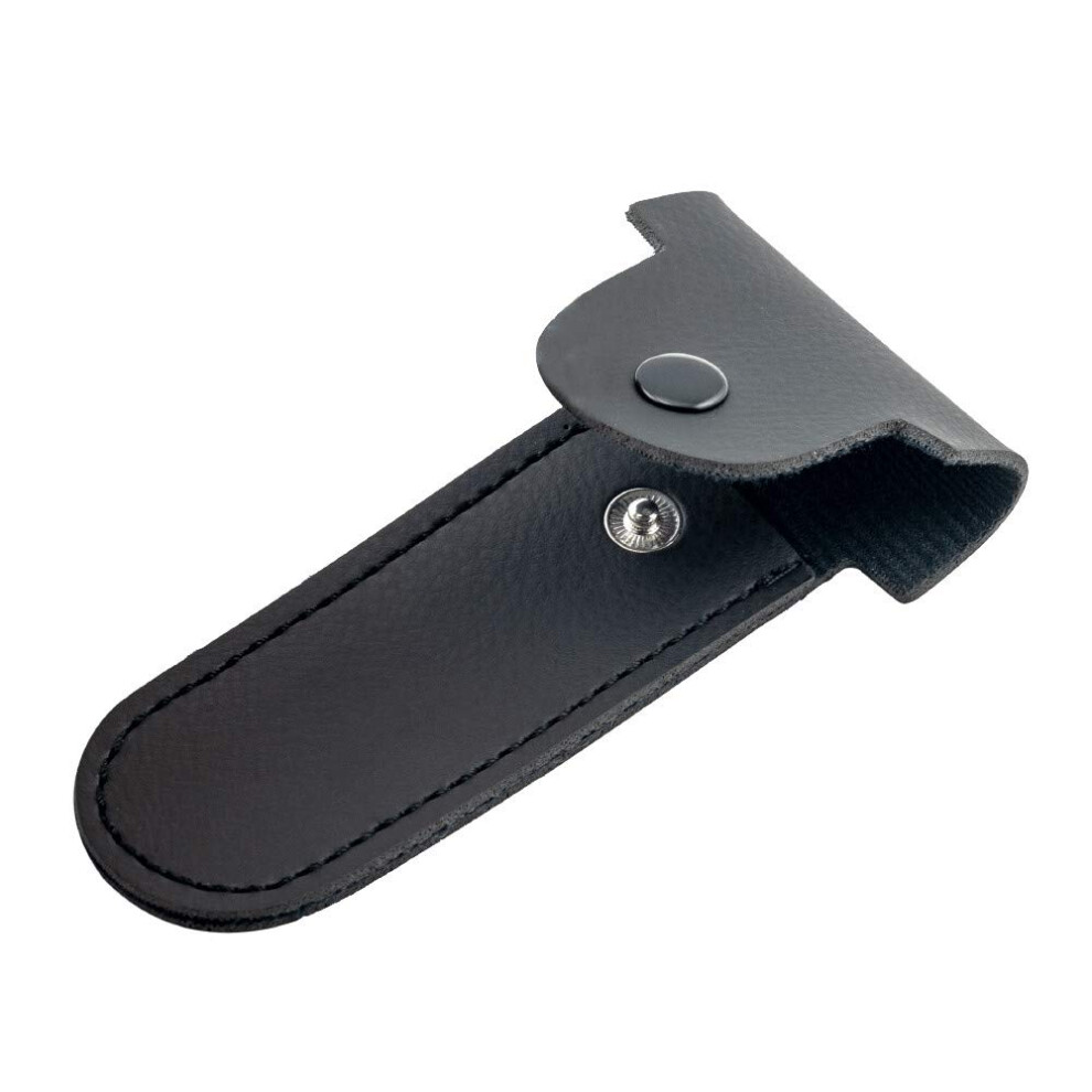 Safety Razor Travel Case Faux Leather with Secure Snap Closure for Barbers and Stylists