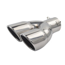 Car Exhaust Tip Stainless Steel Muffler Tip Dual Outlet Chrome 63mm Rust Universal Fit