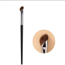 Angled Eyeshadow Brush and Flat Nose Contour Brush for Precision Blending, Horsehair Wooden Handle