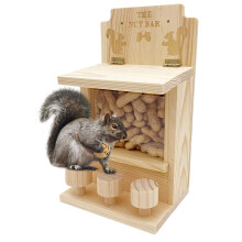 Squirrel Feeder For Window And Tree Wooden Nut Bar Feeder, Chipmunk Friendly, Windowsill Balcony