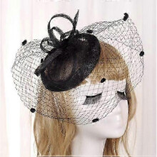 (kids, female) Hat Cocktail Tea Party Headwear with Veil for Girls and Women