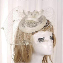(kids, female) Hat Cocktail Tea Party Headwear with Veil for Girls and Women