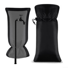 Outdoor Faucet Cover for Winter Freeze Protection, Waterproof Insulated Tap Cover, 2 Pack Black