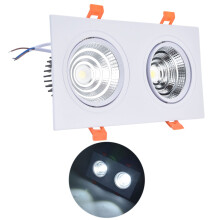Anti Glare LED Ceiling Spotlights Double Tube Rectangular Lamp Adjustable Vertical Rotation 30 Degree Directional Lighting Fixture Easy To Install In